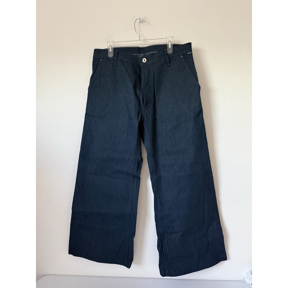 G-Star Raw Grip 36 Loose Wide Leg Mens Jeans 34x32 Dark Wash  Denim Button Fly